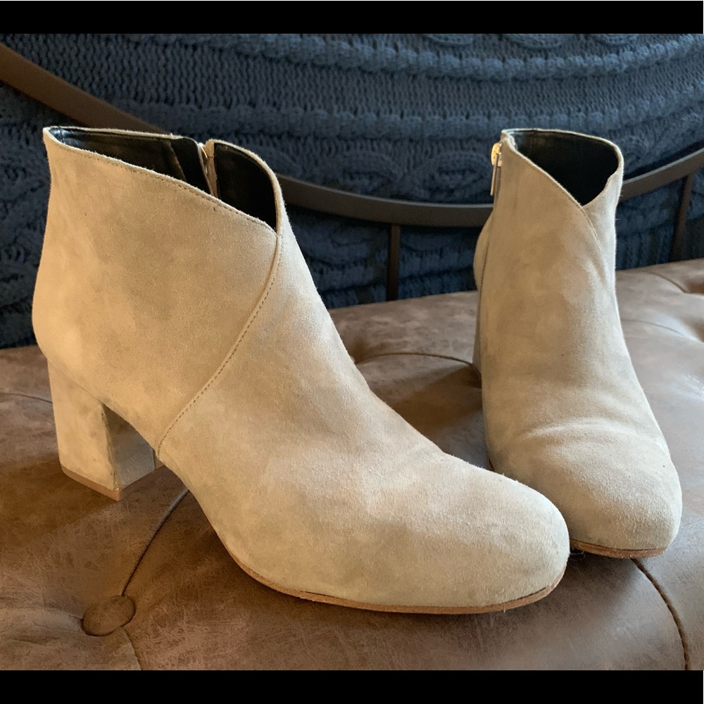 Via Spiga Booties - Marielle Suede Block Heel